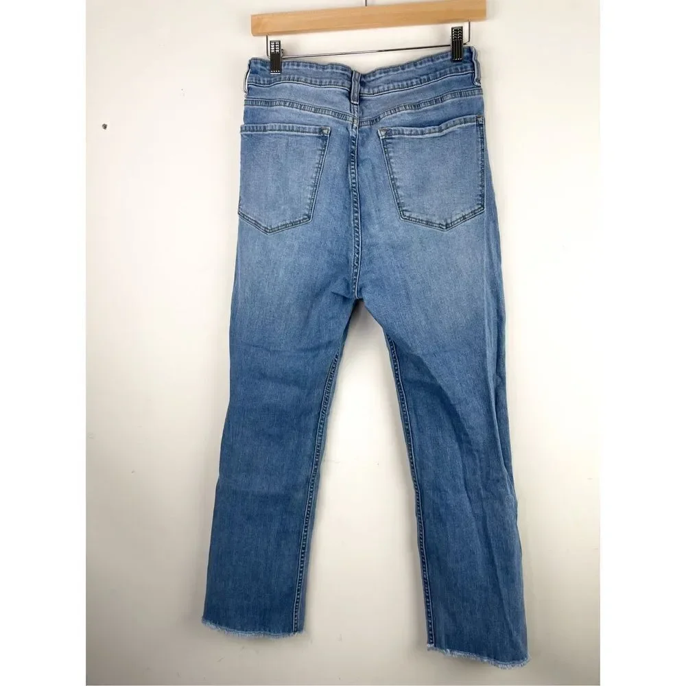 Amuse Society La Vida‎ High Waist Raw Hem Medium Wash Jeans Size 29